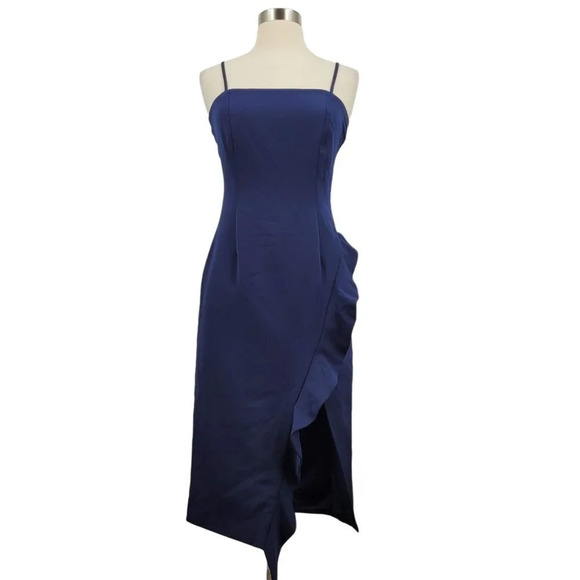 Bardot Carmelle Strapped Midi Dress in Navy Size NWT $119 - Picture 2 of 11